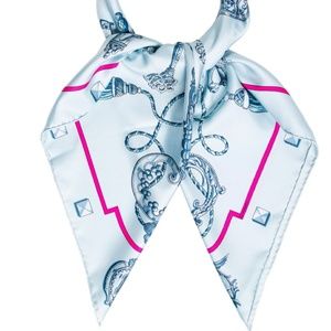 Nwt Hermes Les Cles bleu glacier 90 cms 100 soie